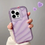 Soft Candy Transparent Wavy Texture Case For iPhone