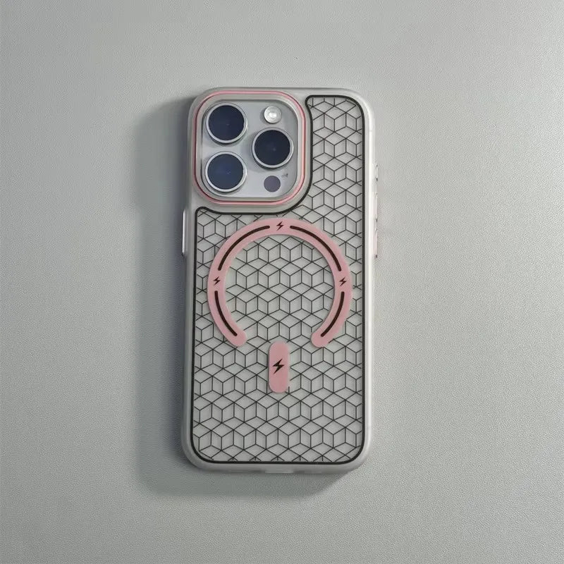 Ultrathin Frosted Geometric Elements MagSafe Case For iPhone