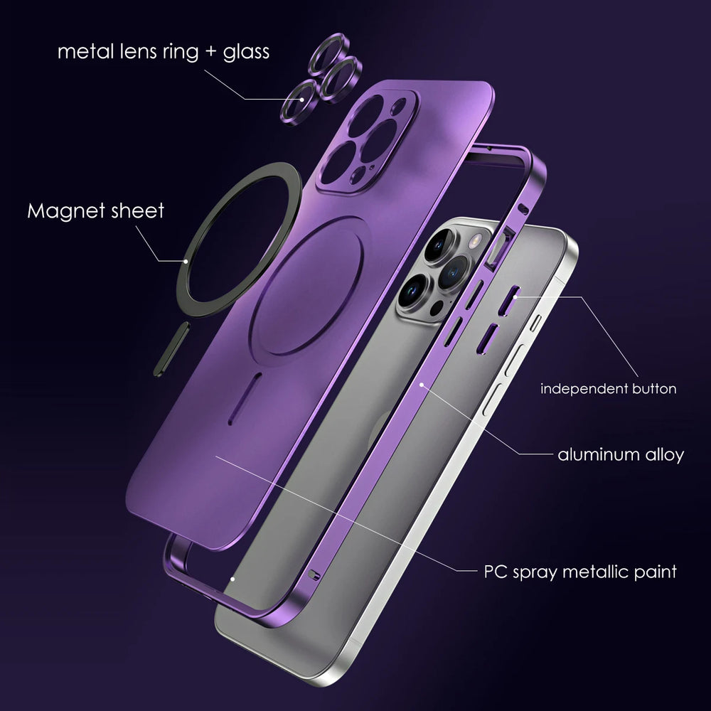 Aluminum Metal Frame Magnetic Case For iPhone