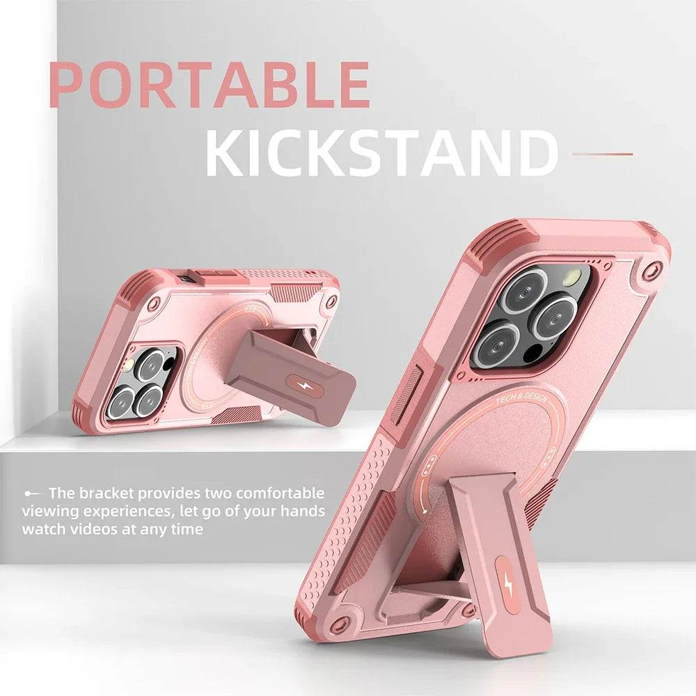 For Magsafe Stand Invisible Support Phone Case for IPhone