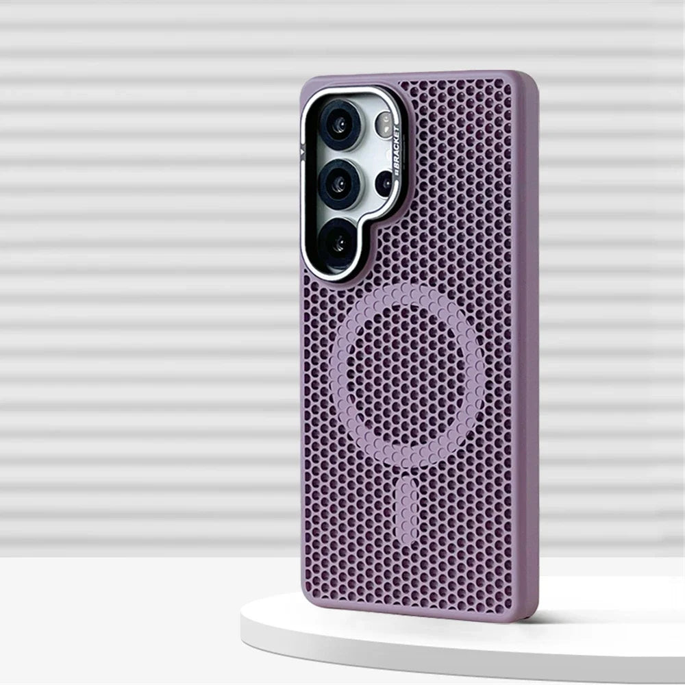 Honeycomb Mesh Cooling Magnetic Bumper Case for Samsung