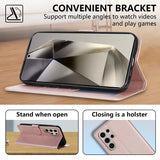 Wallet With Card Slot Magnetic Flip Leather Case For Samsung