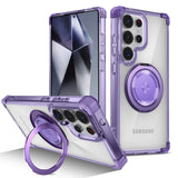 Rotating Magnetic Folding Stand Transparent Phone Case for Samsung