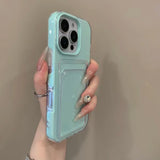 Luxury 2in1 Card Bag Candy Phone Case For iPhone
