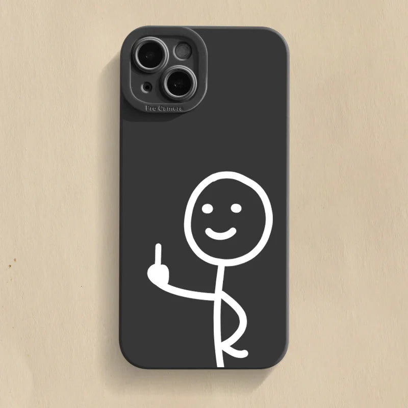 Soft Silicone Finger People Pro Camera Phone Case For iPhone