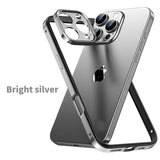 Camera Protection + Hybrid Silicone Frame Aluminum Metal Case For iPhone