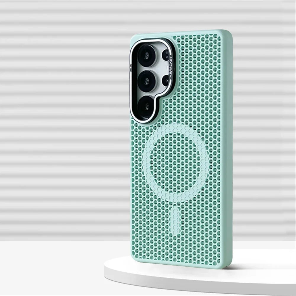 Honeycomb Mesh Cooling Magnetic Bumper Case for Samsung