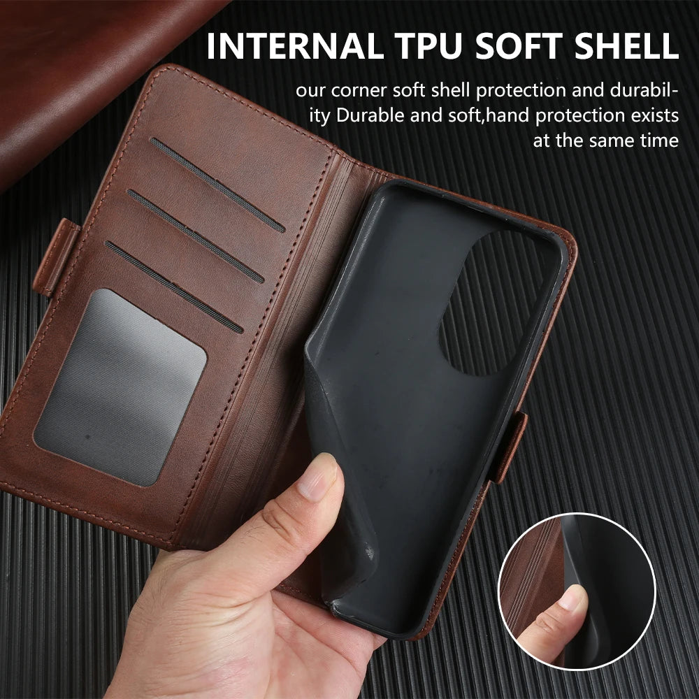 Funda Wallet Card Slot Luxury Leather Case For Samsung