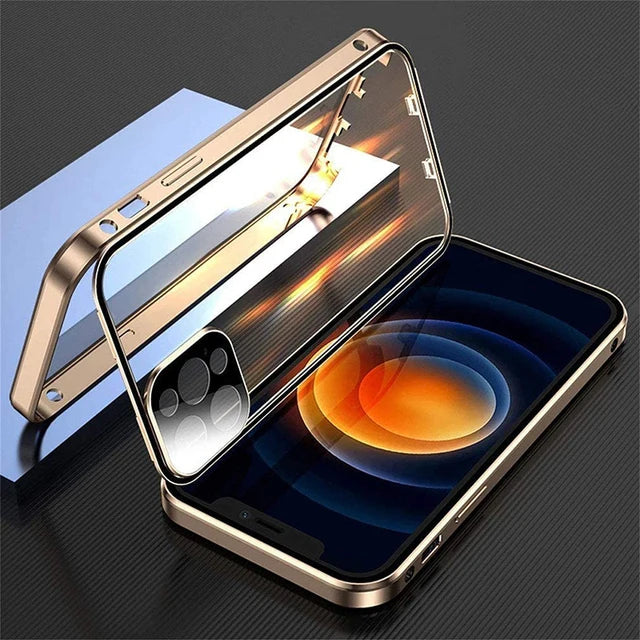 Double-Sided Glass 360°Full Protection Metal Case For IPhone