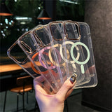 Luxury Magnetic Glitter Transparent Frame Phone Case For iPhone
