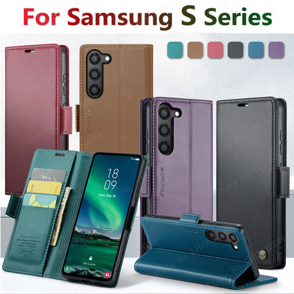 Luxury Business Leather Wallet Flip Case for Samsung