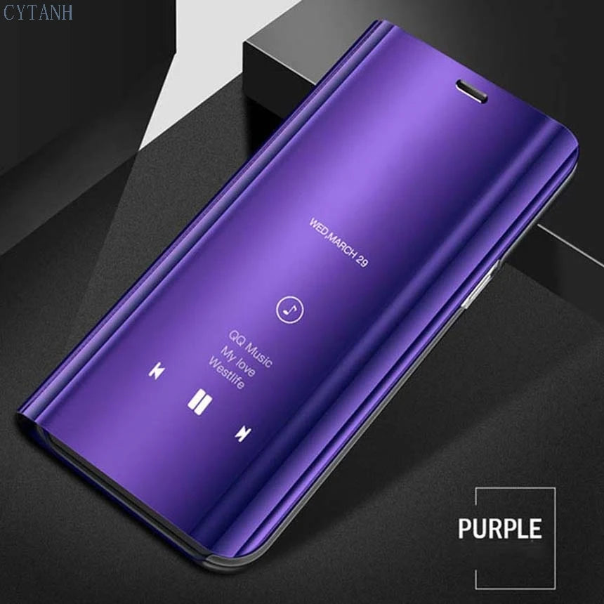 Luxury smart mirror flip phone case suitable for iPhone