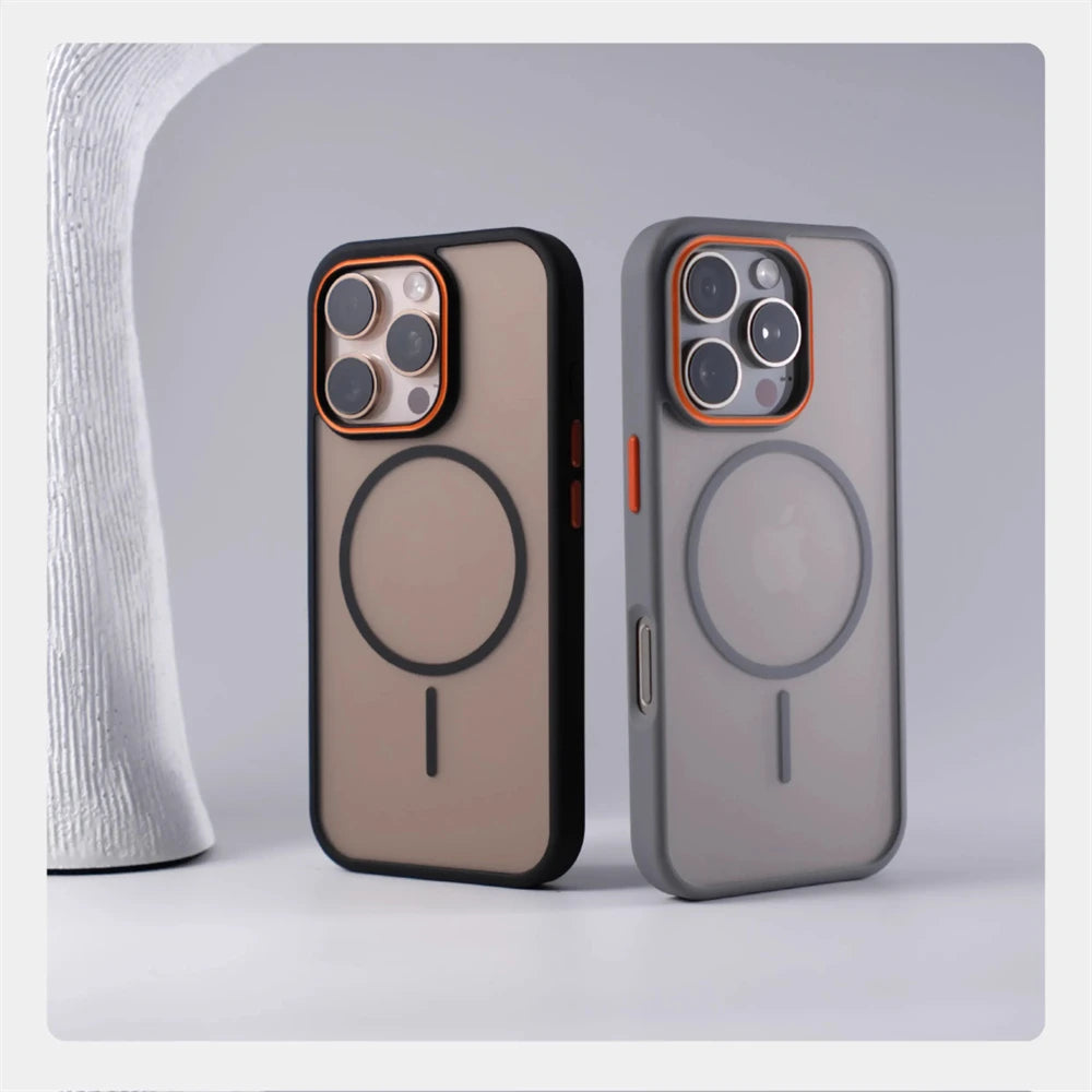 Luxury Matte Translucent Magnetic Case For iPhone