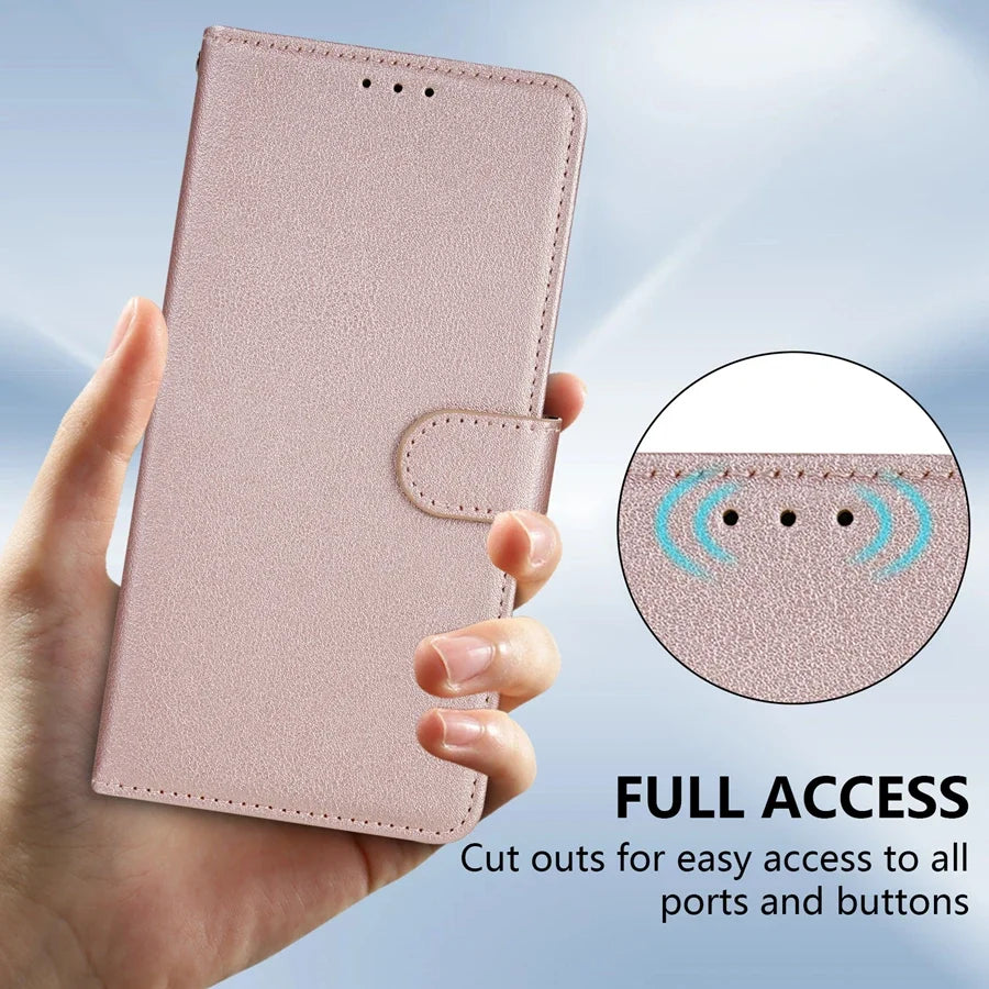 Wallet With Card Slot Magnetic Flip Leather Case For Samsung