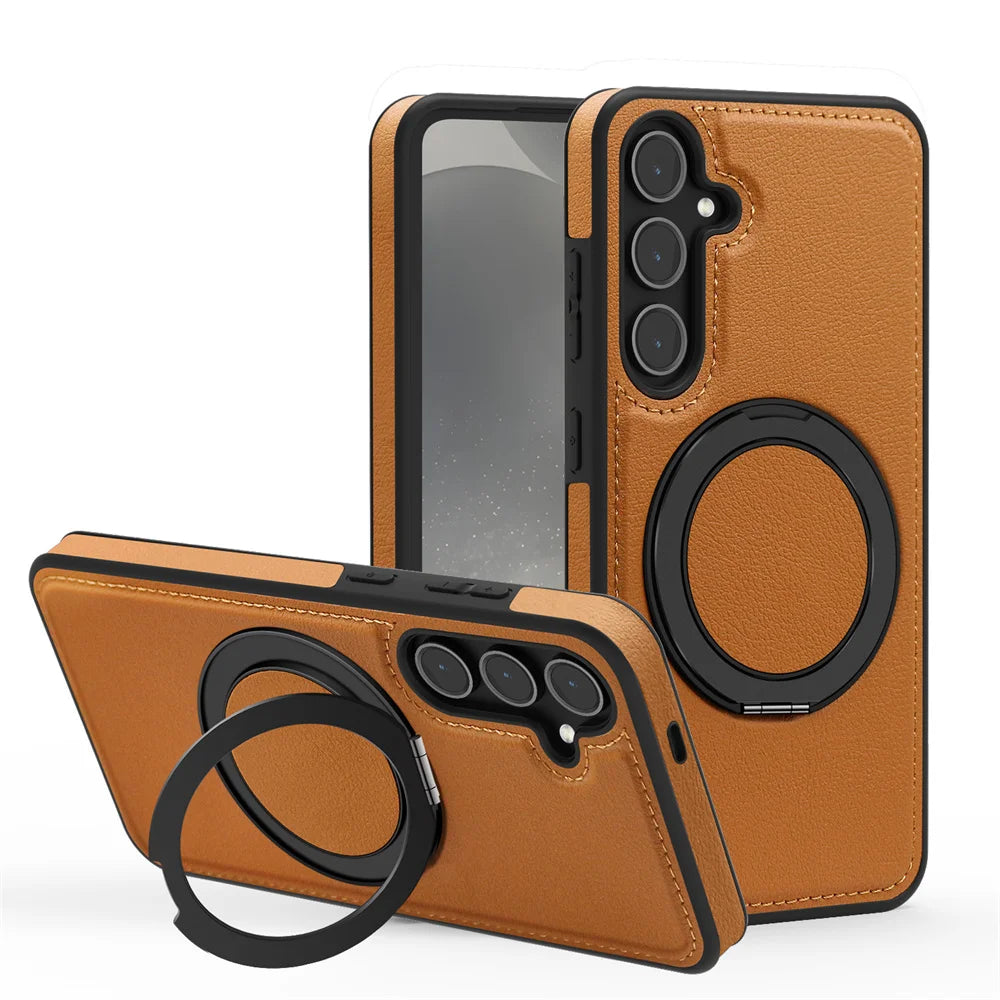 Rotating Stand Leather Magnetic Phone Case for Samsung