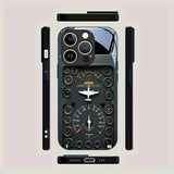 Retro Aviation Element Tempered Glass Phone Case For iPhone