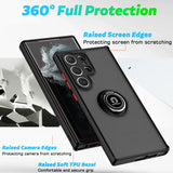 Car Magnetic Ring Bracket Silicone Cover Phone Case For Samsung Galaxy