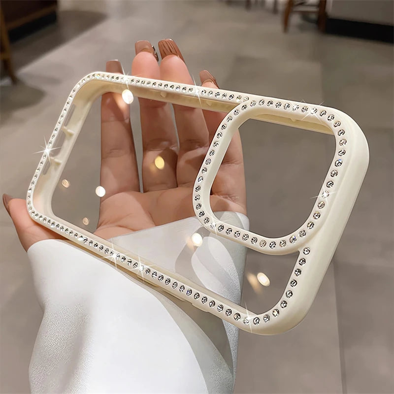 Luxury Bling Rhinestone Diamond Transparent Case For iPhone