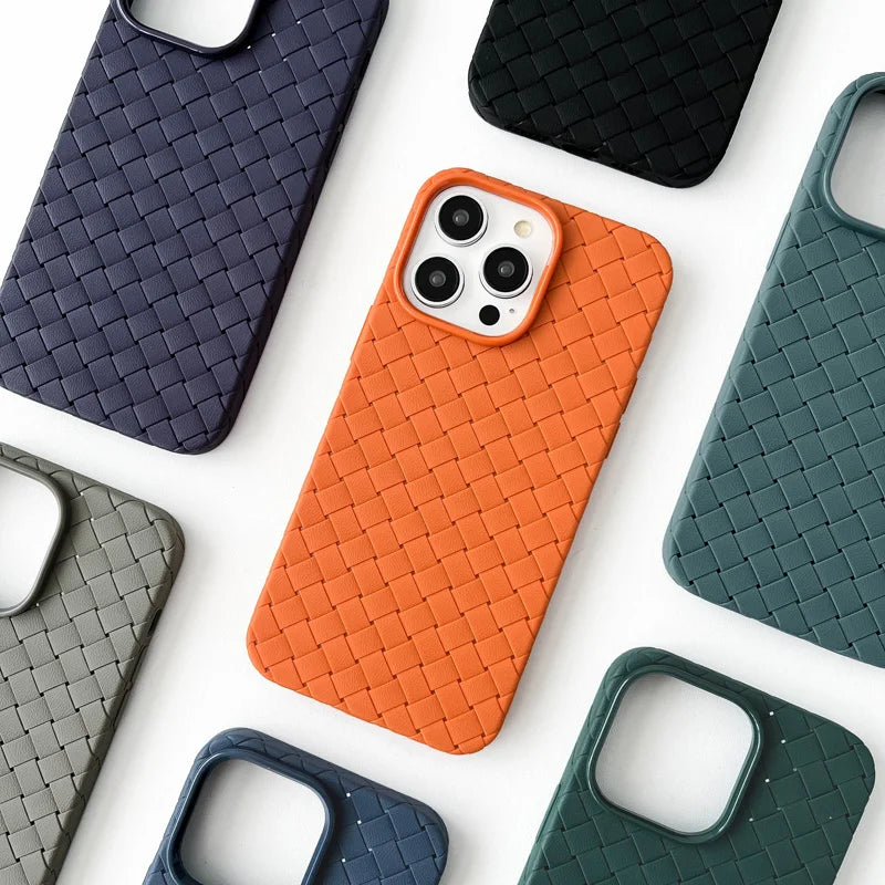 Liquid Silicone Braided Textured Phone Case for IPhone