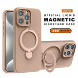Liquid Silicone Magnetic Stand Phone Case For iPhone