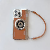 Luxury Retro Stereo Camera Hand with Lanyard Case For iPhone