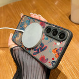 Magnetic For Magsafe Butterfly Flower Case For Samsung