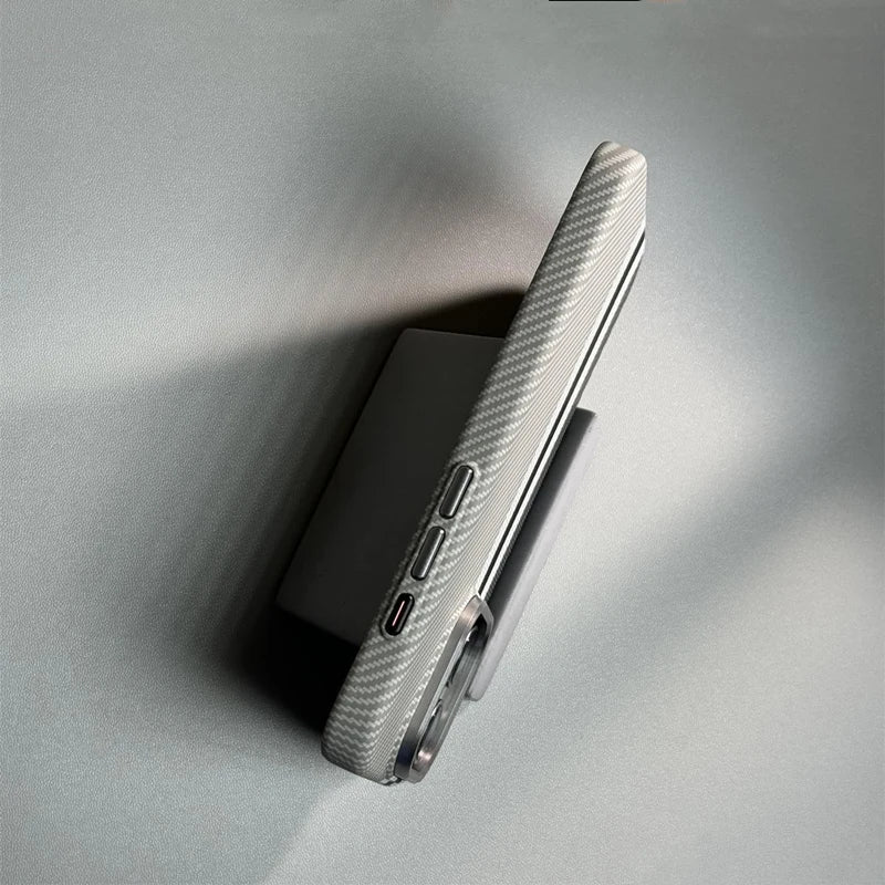 Alloy Lens Hit Color Hard PC  Carbon Fibre Wireless Charging Case for iPhone