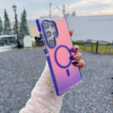 Metal Lens MagSafe Phone Case For Samsung