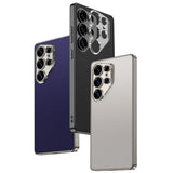 Luxury Leather Carbon Fiber PC Shockproof Phone Case For Samsung