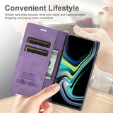 Wallet Skin Feel Card Slot Magnetic Flip Leather Case For Samsung