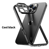 Camera Protection + Hybrid Silicone Frame Aluminum Metal Case For iPhone