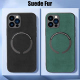 Luxury Suede Leather For Magsafe Magnetic Case For iPhone