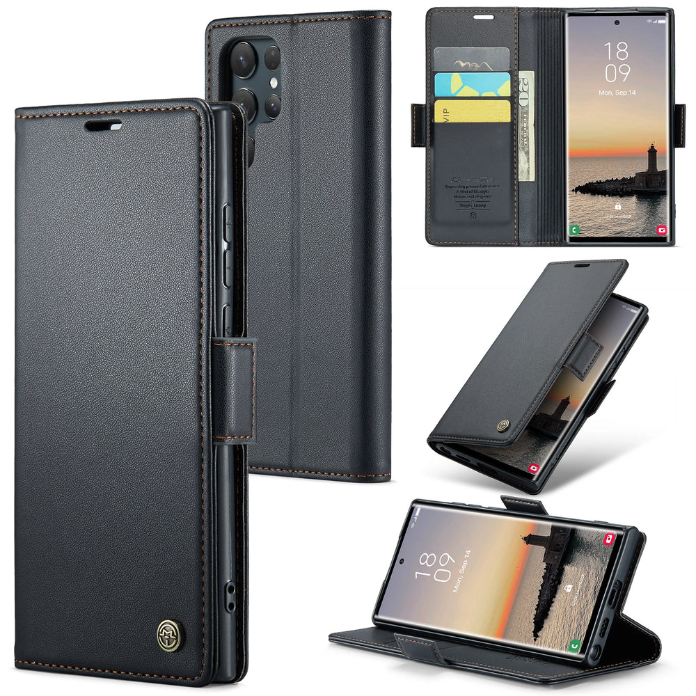 Luxury Business Leather Wallet Flip Case for Samsung