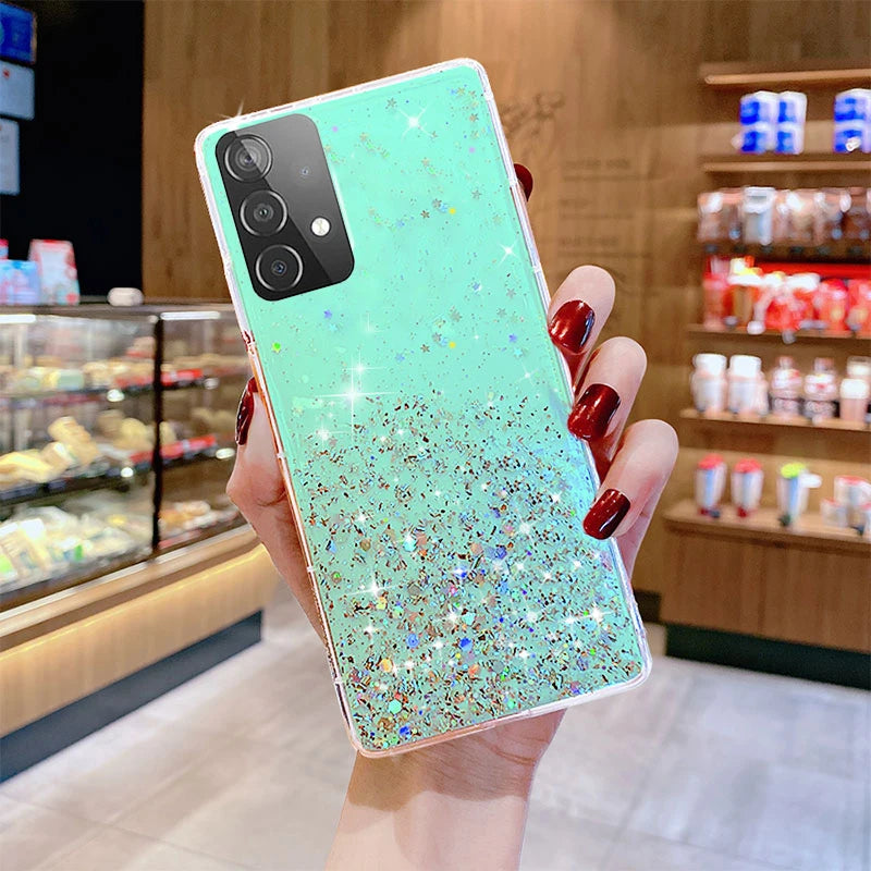 Starry Sky Clear Glitter Case For Samsung