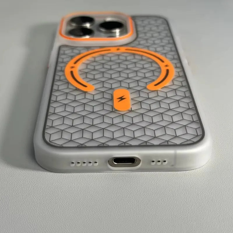 Ultrathin Frosted Geometric Elements MagSafe Case For iPhone