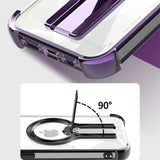 Luxury Transparent Armor Hidden Folding Stand Magnetic Case For iPhone