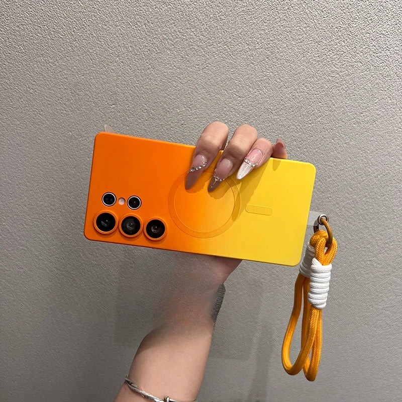 Liquid Silicone Gradient Color Magsafe Case for Samsung Galaxy