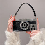 Luxury Retro Stereo Camera Hand with Lanyard Case For iPhone