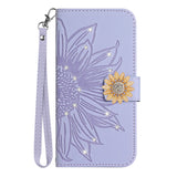 Glitter Sunflower Leather Wallet Flip Case for Samsung