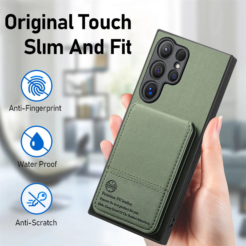 Magnetic Wallet with Card Holder Phone Case for Samsung