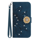 Glitter Sunflower Leather Wallet Flip Case for Samsung