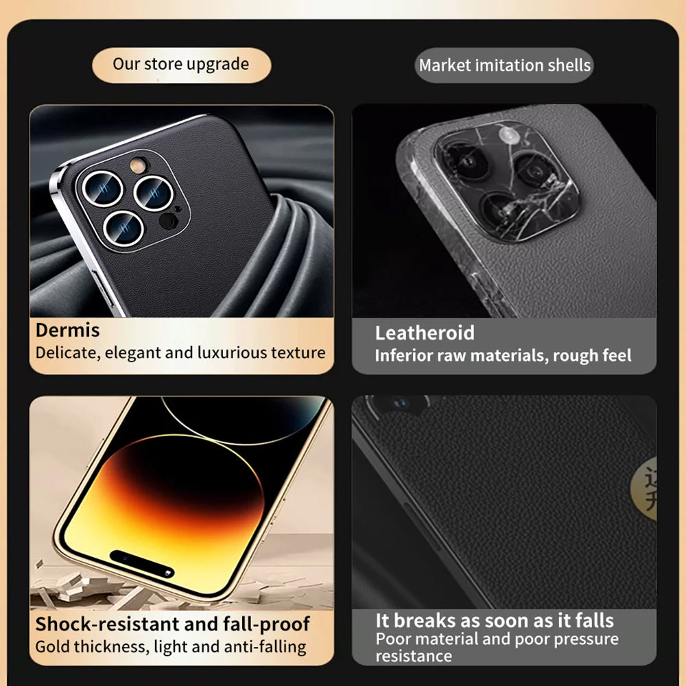 Genuine Cowhide Leather Phone Case for iPhone