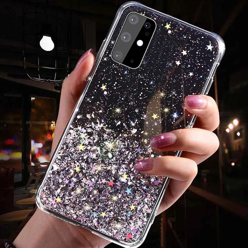 Starry Sky Clear Glitter Case For Samsung