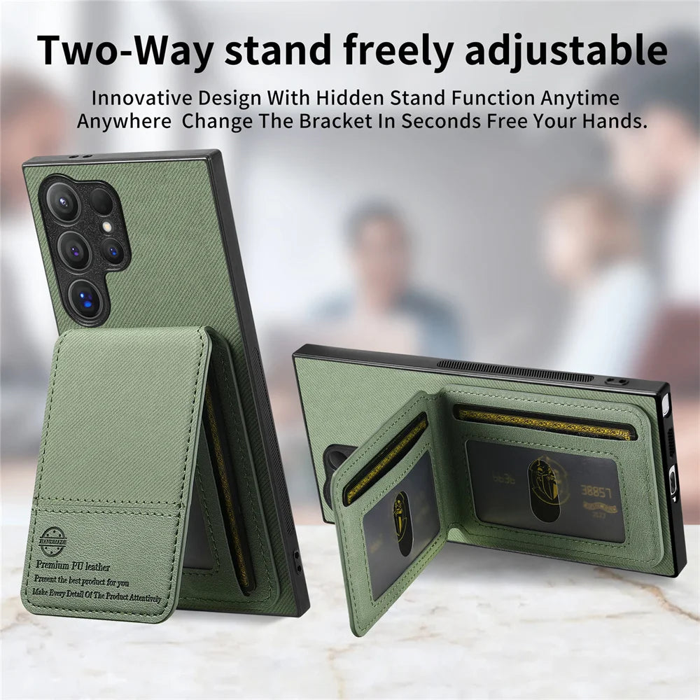 Magnetic Wallet with Card Holder Phone Case for Samsung