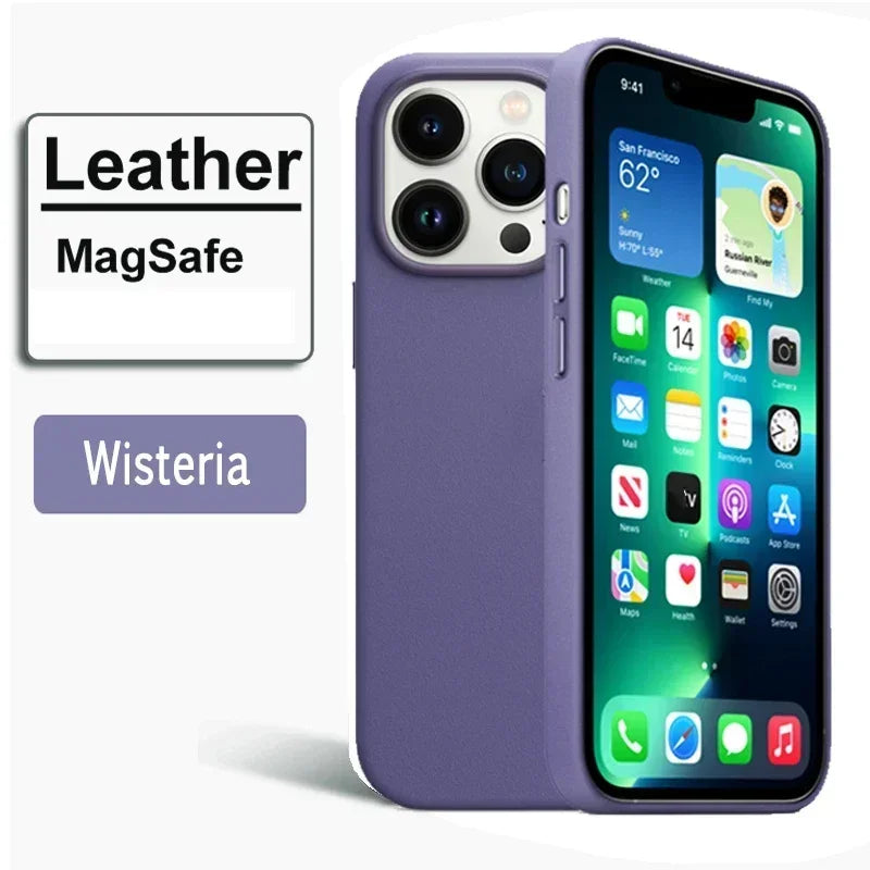 Luxury Leather MagSafe Case for  iPhone