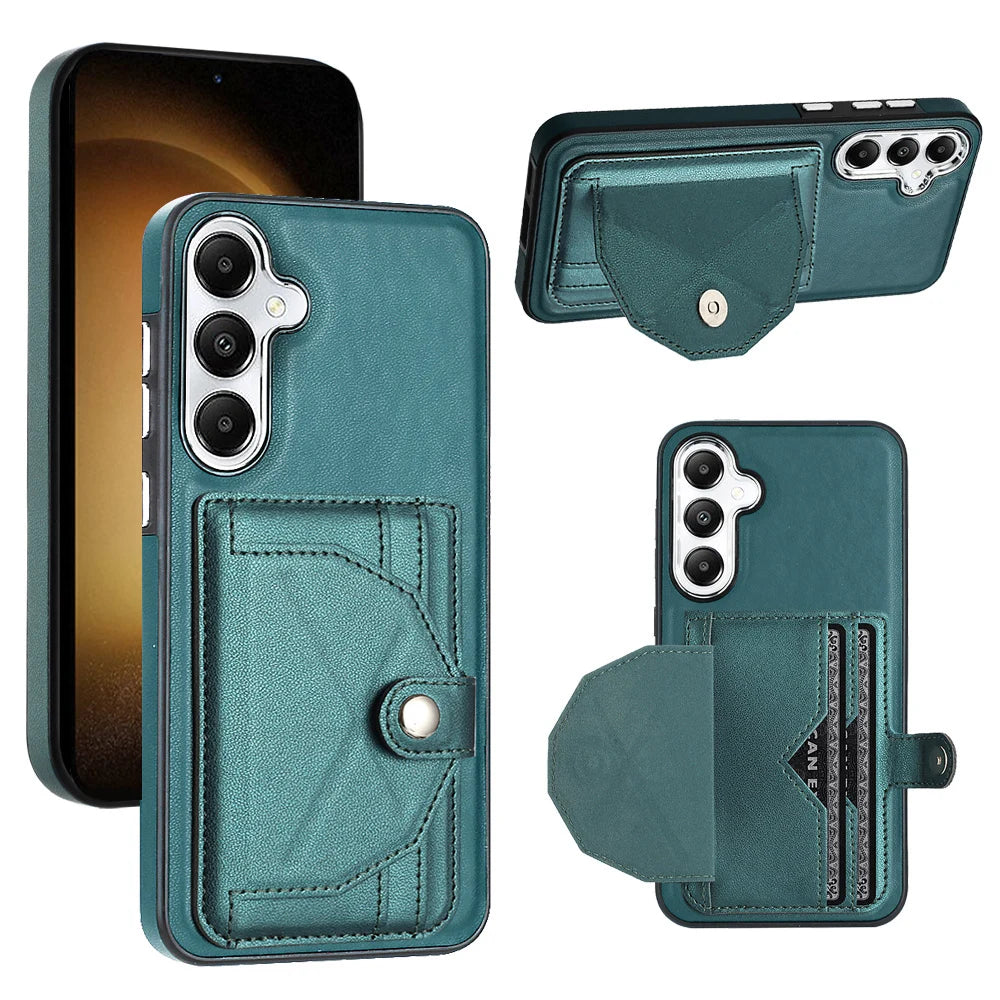Fashion Leather Card Slots anti-fall Phone Cases For Samsung