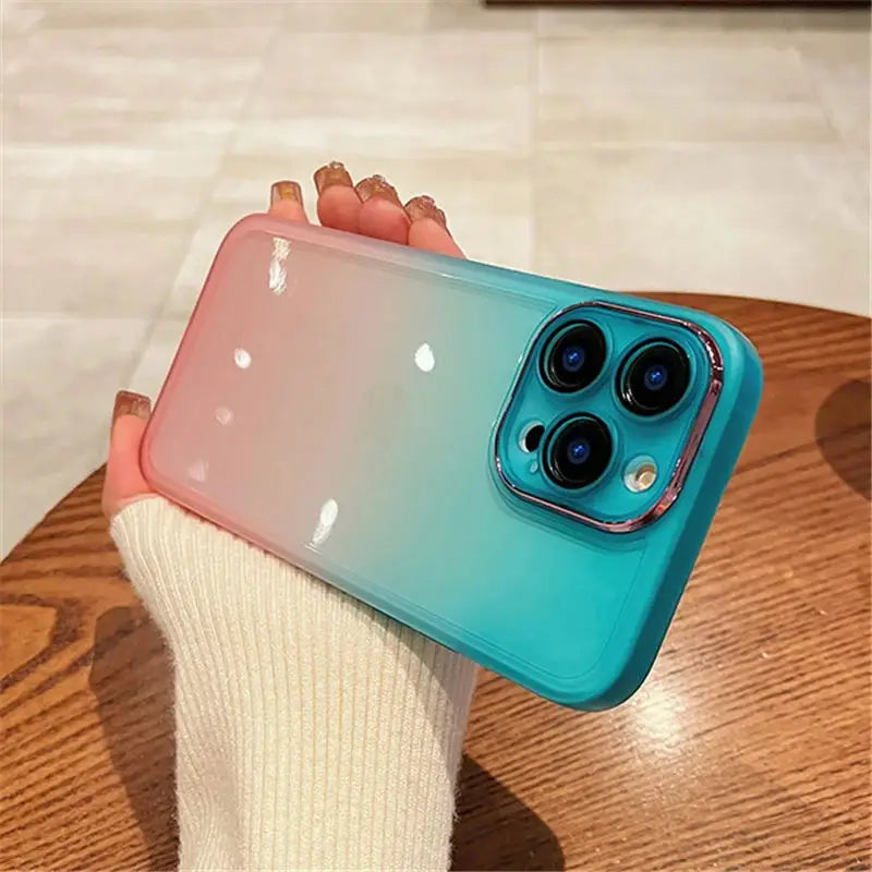 Luxury Gradient Rainbow Clear Phone Case For iPhone