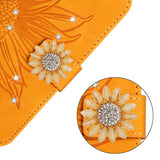 Glitter Sunflower Leather Wallet Flip Case for Samsung