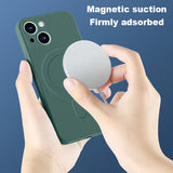 Magnetic Wireless Charging Soft Liquid Silicone Case For IPhone