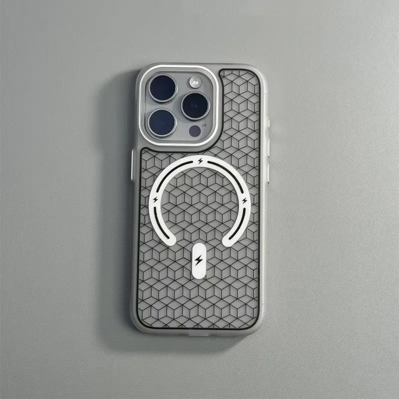 Ultrathin Frosted Geometric Elements MagSafe Case For iPhone